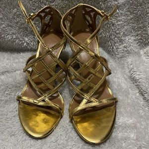 Tory Burch Amalie gold heels size 6